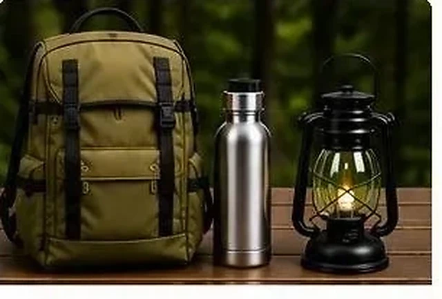 Mochila Outdoor y Botella Térmica